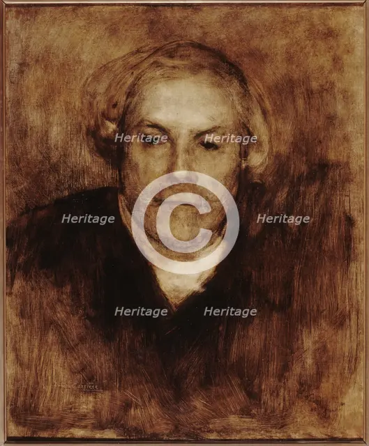 Portrait of Edmond de Goncourt (1822-1896), writer, c1880. Creator: Eugene Carriere.