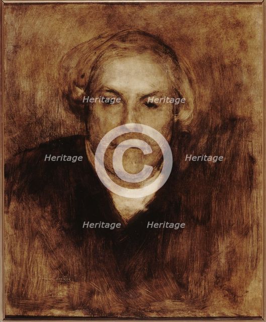 Portrait of Edmond de Goncourt (1822-1896), writer, c1880. Creator: Eugene Carriere.