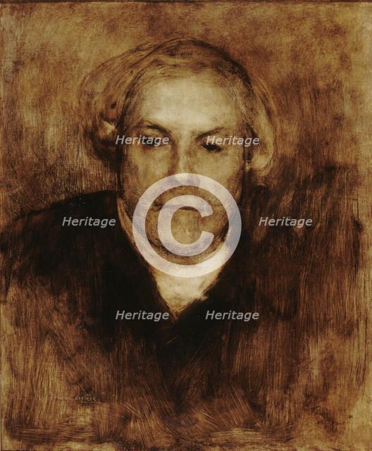 Portrait of Edmond de Goncourt (1822-1896), c. 1880. Creator: Carrière, Eugène (1849-1906).