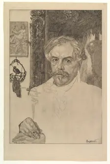 Portrait of Edmond de Goncourt, 1881. Creator: Felix Bracquemond