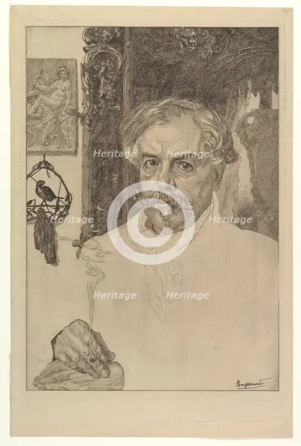 Portrait of Edmond de Goncourt, 1881. Creator: Felix Bracquemond.