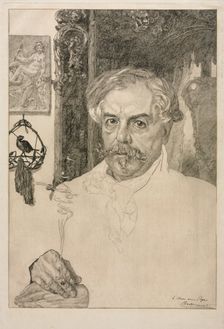 Portrait of Edmond de Goncourt, 1882. Creator: Félix Bracquemond (French, 1833-1914)