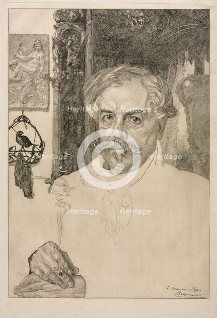 Portrait of Edmond de Goncourt, 1882. Creator: Félix Bracquemond (French, 1833-1914).