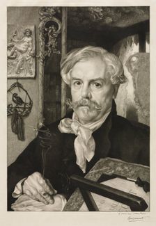 Portrait of Edmond de Goncourt, 1882. Creator: Félix Bracquemond (French, 1833-1914)