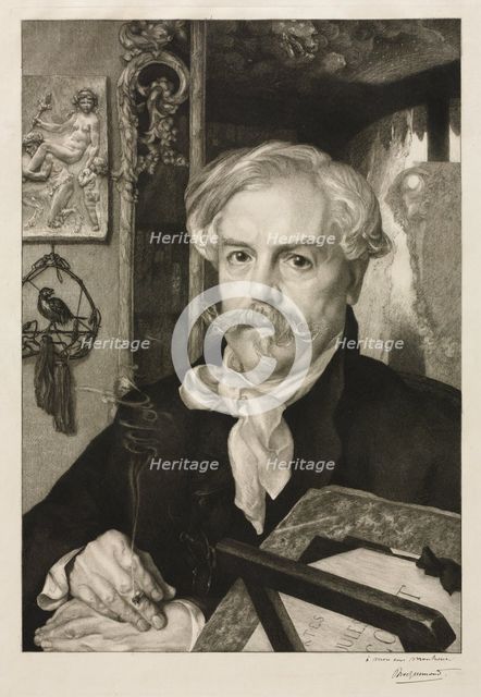 Portrait of Edmond de Goncourt, 1882. Creator: Félix Bracquemond (French, 1833-1914).