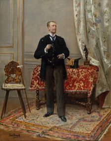 Portrait of Edmond Taigny (1828-1906), c. 1890. Creator: Béraud, Jean (1849-1936)