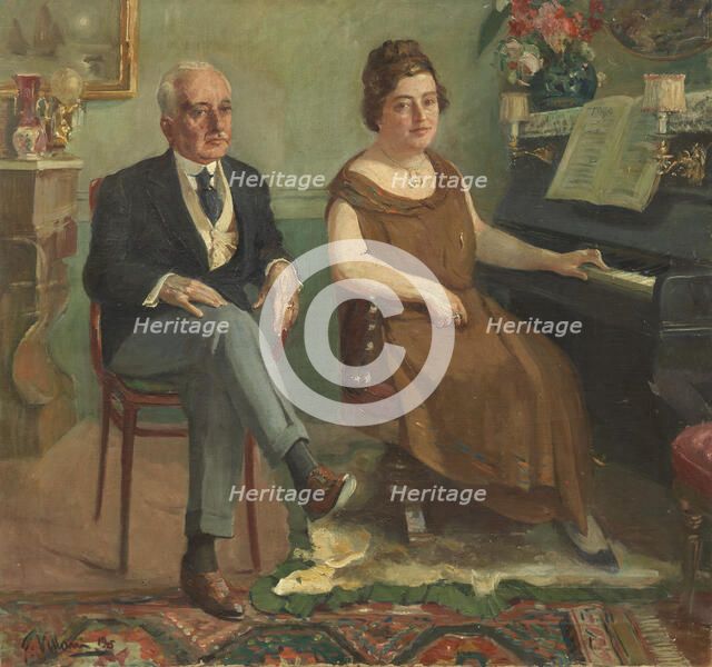 Portrait of Edoardo Scarfaglio (1860–1917) and Matilde Serao (1856-1927), 1925. Creator: Villani; Gennaro (1885-1948).