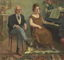 Portrait of Edoardo Scarfaglio (1860–1917) and Matilde Serao (1856-1927), 1925. Creator: Villani; Gennaro (1885-1948)