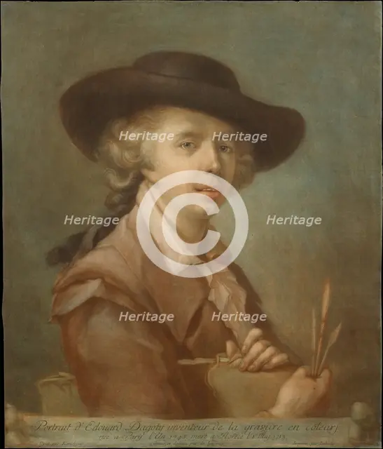 Portrait of Edouard Gautier-Dagoty, 1783. Creator: Carlo Lasinio.
