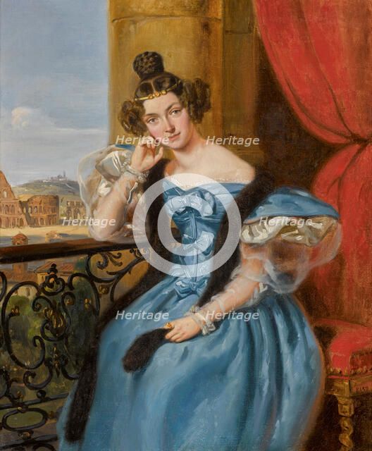 Portrait of Ekaterina Nikolaevna Meshcherskaya, née Karamzina (1806-1867) , 1835. Creator: Bard, Jean Auguste (1812-1861).