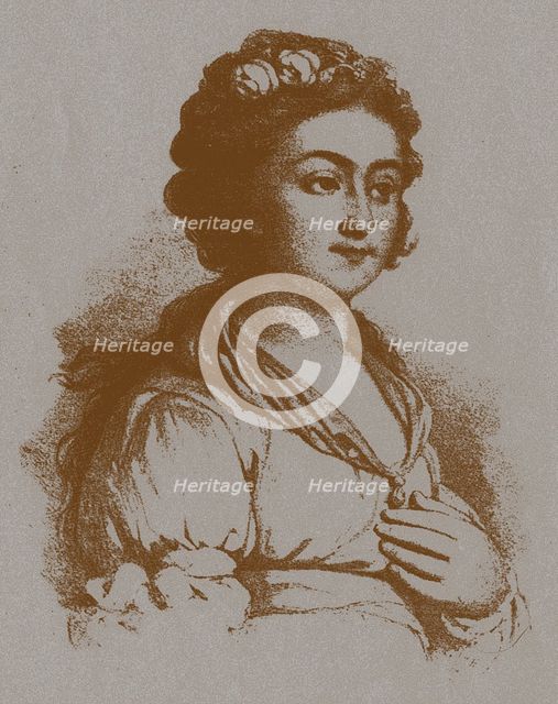 Portrait of Ekaterina Yakovlevna Derzhavina, née Bastidon (1760-1794) After V. Borovikovsky. Artist: Anonymous  