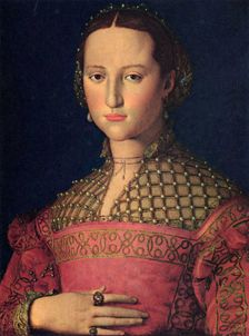 Portrait of Eleanor of Toledo (1522–1562), wife of Grand Duke Cosimo I de Medici, c1545. Creator: Bronzino, Agnolo (1503-1572)