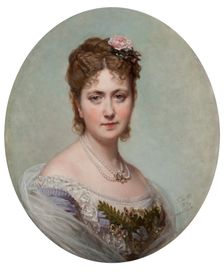 Portrait of Elisa Tapia y Parrella, wife of the banker and politician Adolfo Bayo, Board..., 1876. Creator: Federico de Madrazo y Kuntz