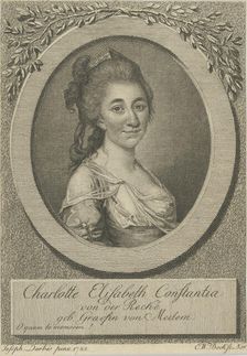 Portrait of Elisa von der Recke (1754-1833), 1783. Creator: Darbès, Joseph Friedrich August (1747-1810)