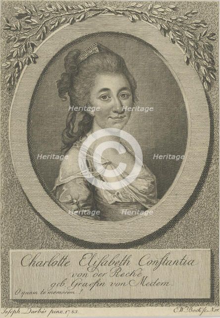 Portrait of Elisa von der Recke (1754-1833), 1783. Creator: Darbès, Joseph Friedrich August (1747-1810).
