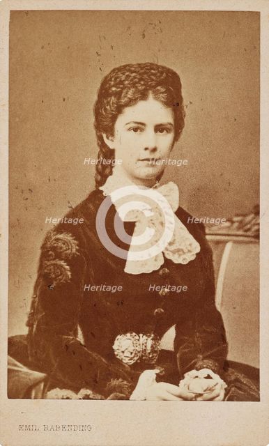 Portrait of Elisabeth of Bavaria, 1860s. Creator: Rabending, Emil (1823-1886).