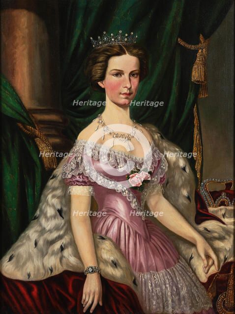 Portrait of Elisabeth of Bavaria (1837-1898), as Bride, ca 1854. Creator: Anonymous.