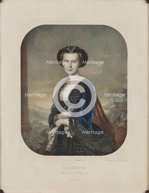 Portrait of Elisabeth of Bavaria (1837-1898), ca 1854. Creator: Dauthage, Adolf (1825-1883).