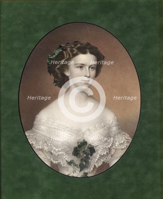 Portrait of Elisabeth of Bavaria, ca 1854. Artist: Anonymous  