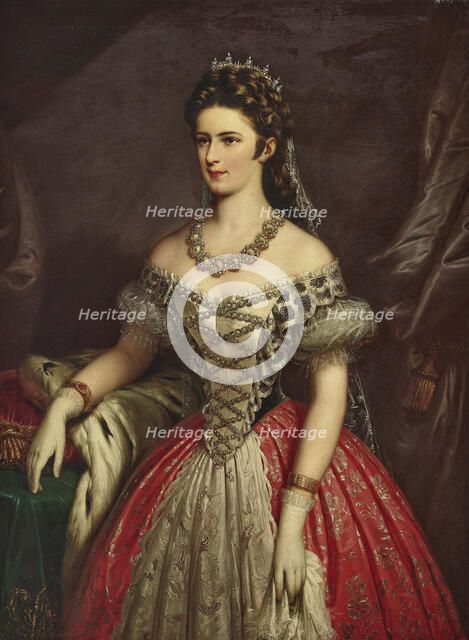 Portrait of Elisabeth of Bavaria. Creator: Russ, Franz, the Elder (1817-1892).