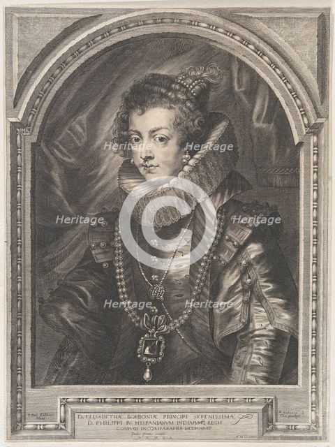 Portrait of Elisabeth of Bourbon, Queen of Spain, 1632., 1632. Creator: Paulus Pontius.