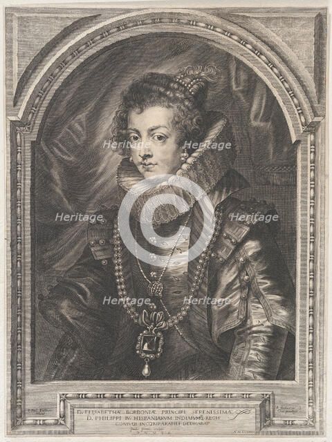 Portrait of Elisabeth of Bourbon, Queen of Spain, 1632., 1632. Creator: Paulus Pontius.