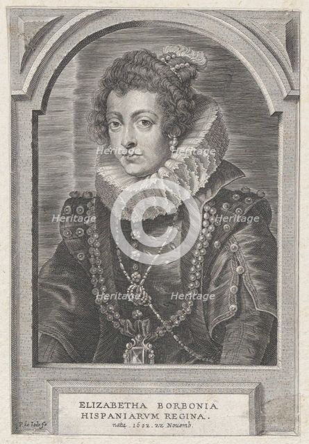 Portrait of Elisabeth of Bourbon, Queen of Spain, ca. 1632-44. Creator: Pieter de Jode II.