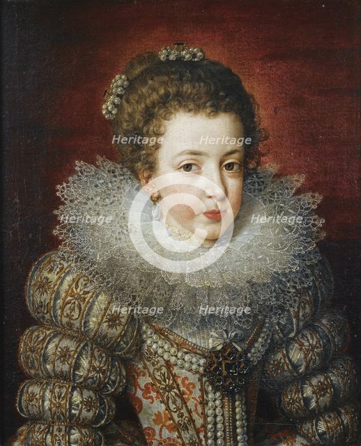 Portrait of Elisabeth of France (1602-1644), Queen consort of Spain. Artist: Pourbus, Frans, the Younger (1569-1622)