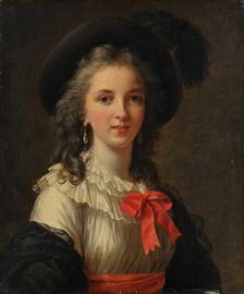 Portrait of Élisabeth Louise Vigée Le Brun with Cerise Ribbons. Creator: Vigée Le Brun, Louise Élisabeth, after