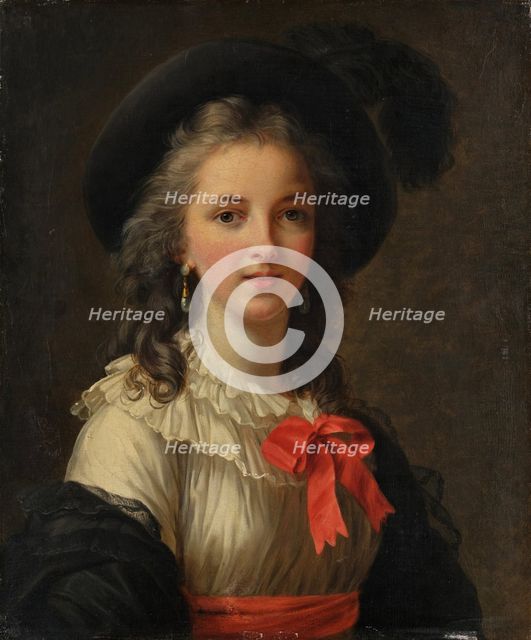 Portrait of Élisabeth Louise Vigée Le Brun with Cerise Ribbons. Creator: Vigée Le Brun, Louise Élisabeth, after .
