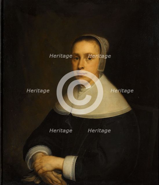 Portrait of Elisabeth Vervoorn (1617-57), 1650. Creator: Cornelius Janssen van Ceulen.