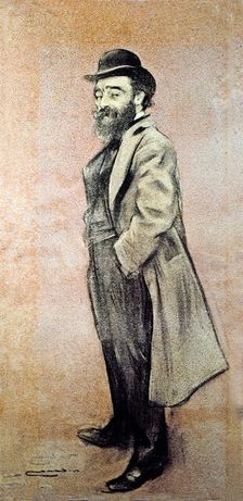 Portrait of Eliseo Meifren, Spanish painter. Charcoal drawing by Ramon Casas