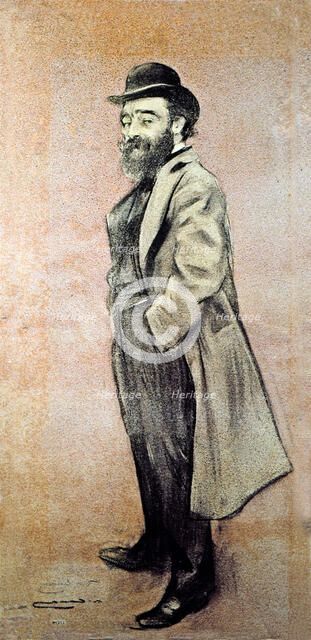 Portrait of Eliseo Meifren, Spanish painter. Charcoal drawing by Ramon Casas.