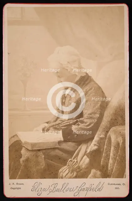 Portrait of Eliza Ballou Garfield (1801-1888), 1881. Creator: James Fitzallen Ryder.