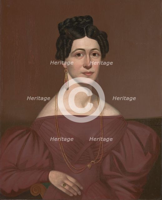 Portrait of Eliza C. Ayres, about 1840. Creator: Orlando Hand Bears.