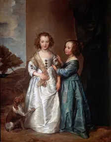Portrait of Elizabeth and Philadelphia Wharton 1640. Artist: Anthony van Dyck