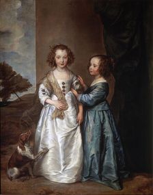 Portrait of Elizabeth and Philadelphia Wharton 1640. Artist: Anthony van Dyck