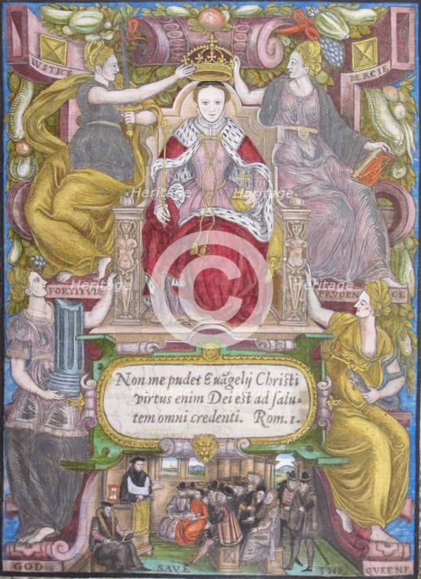 Portrait of Elizabeth I of England with crown, 1572. Artist: Anonymous  