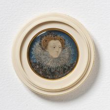 Portrait of Elizabeth I of England. Artist: Hilliard, Nicholas (c. 1547-1619)