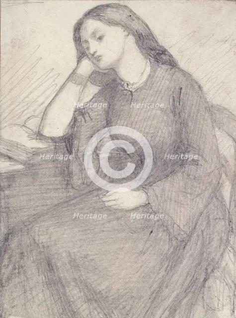 Portrait of Elizabeth Siddal, seated, c1840s Artist: Dante Gabriel Rossetti.