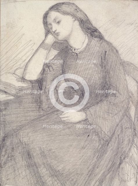 Portrait of Elizabeth Siddal, seated, c1840s Artist: Dante Gabriel Rossetti.