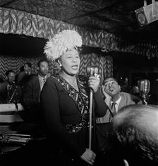 Portrait of Ella Fitzgerald, Dizzy Gillespie, Ray Brown, Milt Jackson..., Downbeat, N.Y., 1947. Creator: William Paul Gottlieb
