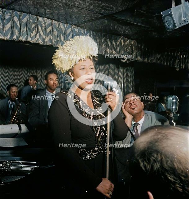 Portrait of Ella Fitzgerald, Dizzy Gillespie, Ray Brown, Milt Jackson..., Downbeat, N.Y., 1947. Creator: William Paul Gottlieb.