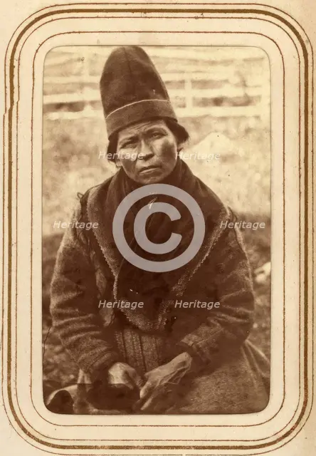 Portrait of Elsa Nilsdotter Länta, 35 years old, Sirka's Sami village, 1868. Creator: Lotten von Duben.