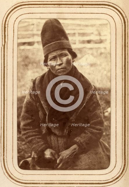 Portrait of Elsa Nilsdotter Länta, 35 years old, Sirka's Sami village, 1868. Creator: Lotten von Duben.
