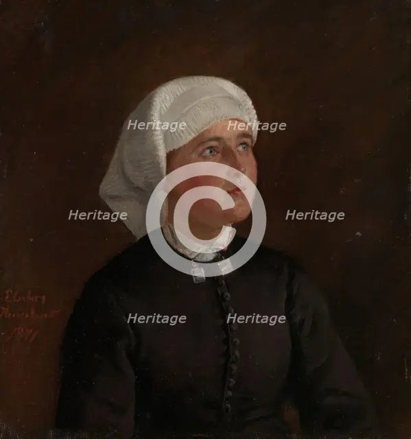 Portrait of Elseberg Herrestvedt, 1871. Creator: Adolph Tidemand.
