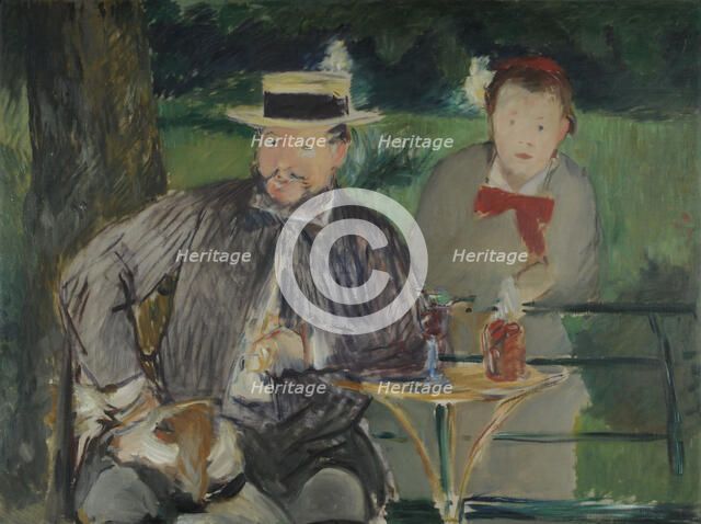 Portrait of Ernest Hoschedé with his Daughter Marthe, c. 1876. Artist: Manet, Édouard (1832-1883)