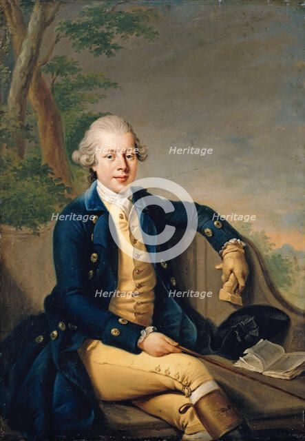Portrait of Ernest II, Duke of Saxe-Gotha-Altenburg (1745-1804), 1768. Creator: Ziesenis, Johann Georg, the Younger (1716-1776).