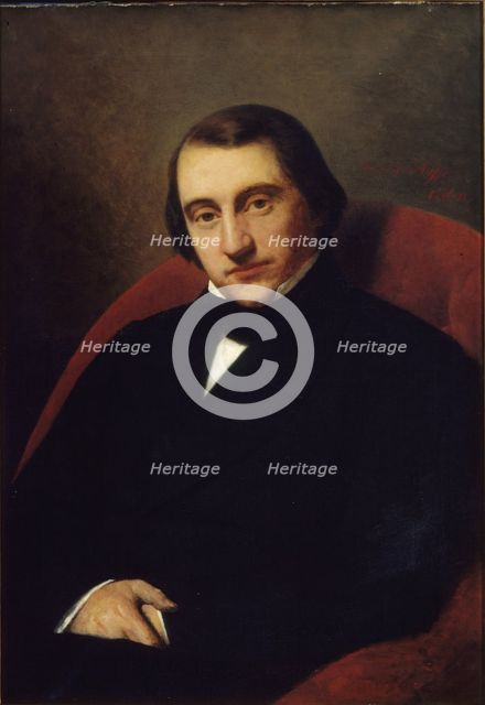 Portrait of Ernest Renan (1823-1892), 1860. Creator: Scheffer, Henry (1798-1862).