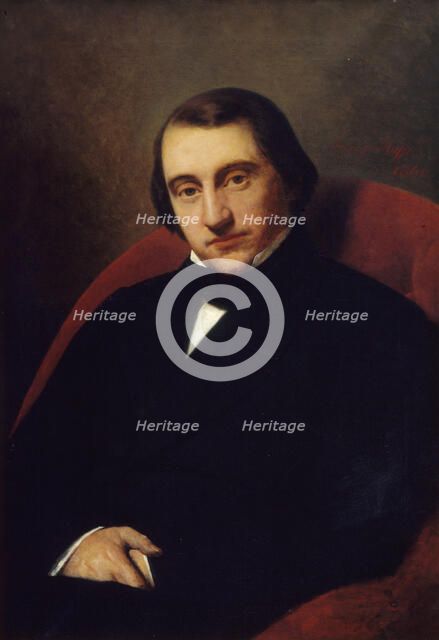 Portrait of Ernest Renan, 1860. Creator: Henry Scheffer.